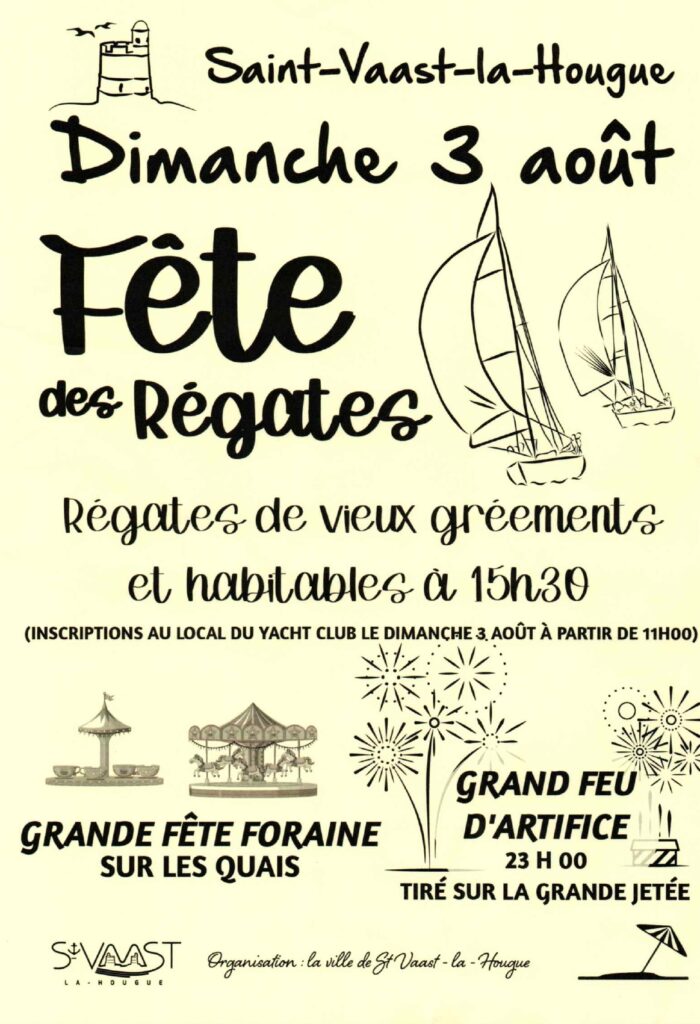 Affiche de la fête des régates de Saint-Vaast-la-Hougue